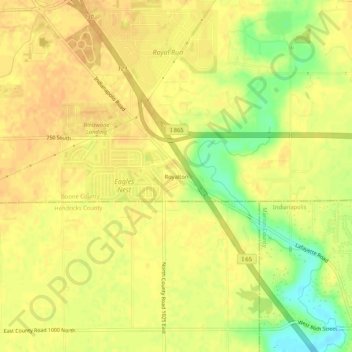 Carte topographique Royalton, altitude, relief