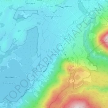 Carte topographique Herdweg, altitude, relief