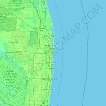 Carte topographique Fisherman Island, altitude, relief