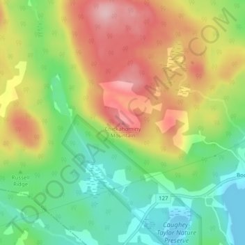 Carte topographique Chickahominy Mountain, altitude, relief