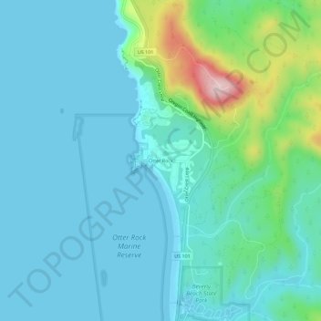 Carte topographique Otter Rock, altitude, relief