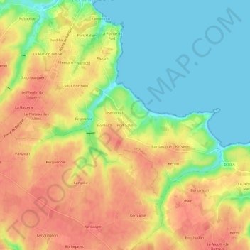 Carte topographique Port Salio, altitude, relief
