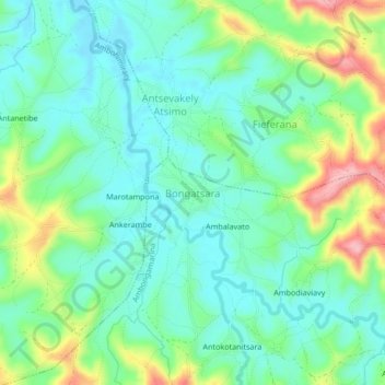 Carte topographique Bongatsara, altitude, relief