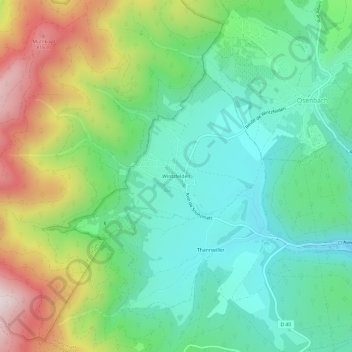Carte topographique Wintzfelden, altitude, relief
