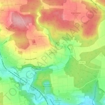 Carte topographique Sinabronn, altitude, relief