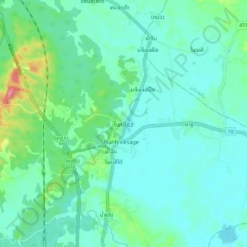 Carte topographique Phonhong, altitude, relief