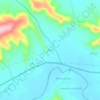 Carte topographique Kale, altitude, relief