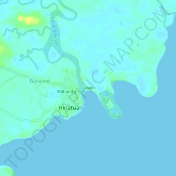 Carte topographique Tabok, altitude, relief