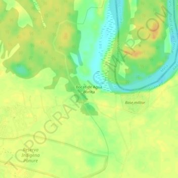 Carte topographique Bocas de Agua Bonita, altitude, relief