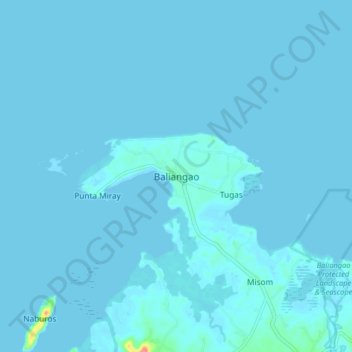 Carte topographique Baliangao, altitude, relief