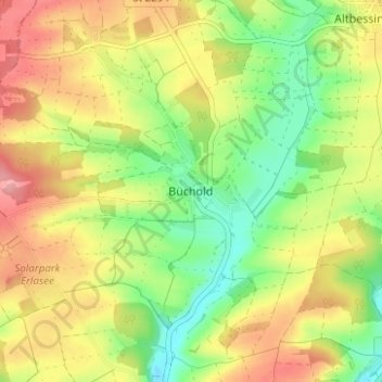 Carte topographique Büchold, altitude, relief