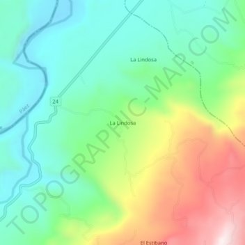Carte topographique La Lindosa, altitude, relief