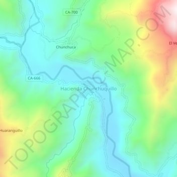 Carte topographique Hacienda Chunchuquillo, altitude, relief