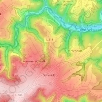 Carte topographique Froitscheidt, altitude, relief