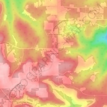 Carte topographique Drifting, altitude, relief