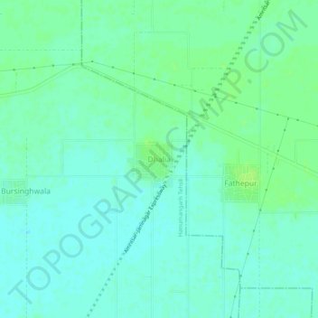 Carte topographique Dhalia, altitude, relief