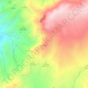 Carte topographique La arenera, altitude, relief