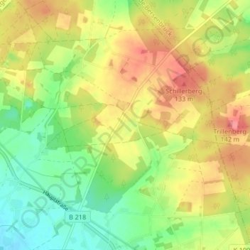 Carte topographique Osterroden, altitude, relief