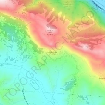 Carte topographique San Donato, altitude, relief