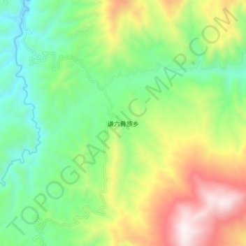Carte topographique 谦六彝族乡, altitude, relief