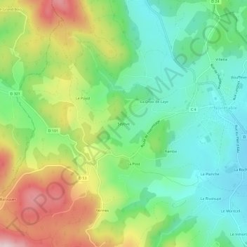 Carte topographique Seytive, altitude, relief