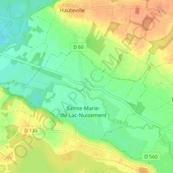 Carte topographique Blaise sous Hauteville, altitude, relief