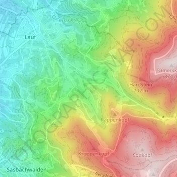 Carte topographique Äckerle, altitude, relief