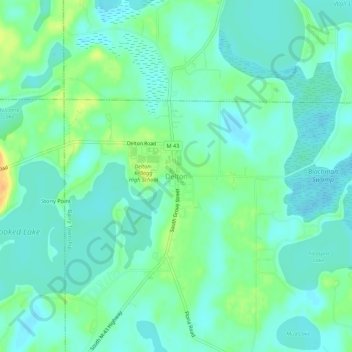 Carte topographique Delton, altitude, relief