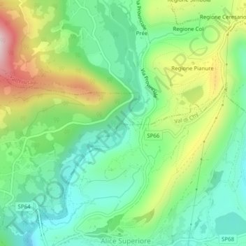 Carte topographique Guje di Garavot, altitude, relief