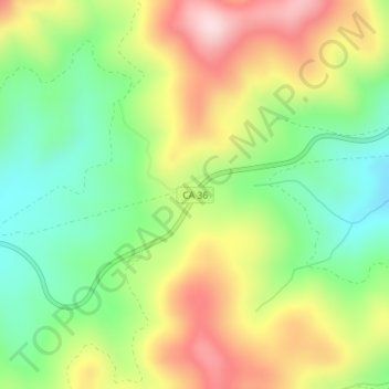 Carte topographique Fredonyer Pass, altitude, relief