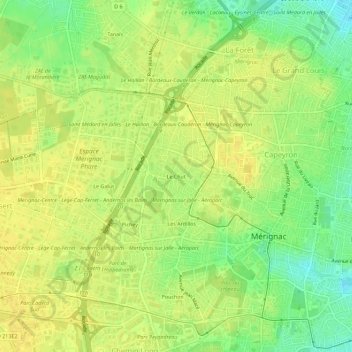 Carte topographique Le Chut, altitude, relief