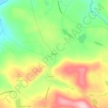 Carte topographique Panther, altitude, relief