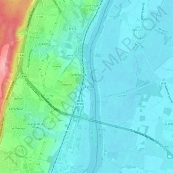Carte topographique Four à Chaux, altitude, relief