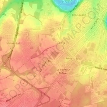 Carte topographique La Grande Vache, altitude, relief