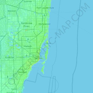 Carte topographique Normandy Isle, altitude, relief
