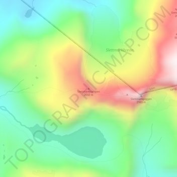 Carte topographique Slettmarkkampen, altitude, relief