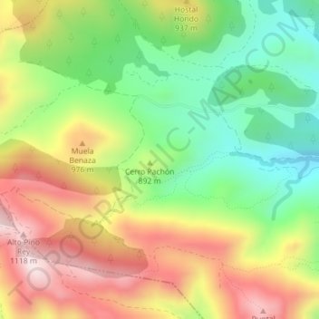 Carte topographique Cerro Pachón, altitude, relief