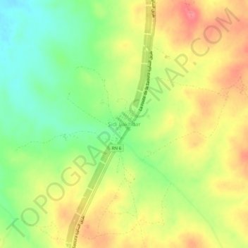 Carte topographique Sidi Lakhdar, altitude, relief