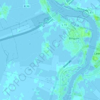 Carte topographique Bingumgaste, altitude, relief