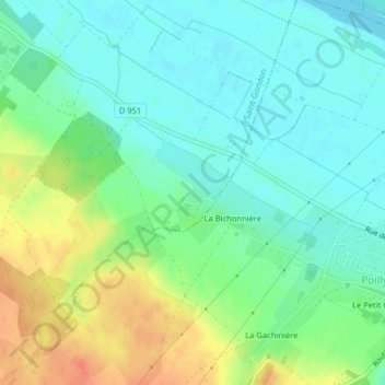Carte topographique Nouan, altitude, relief