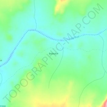 Carte topographique Bebedor, altitude, relief
