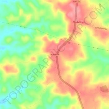 Carte topographique Brooklyn, altitude, relief