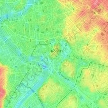 Carte topographique Capitolijn, altitude, relief
