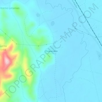 Carte topographique Choquenaira, altitude, relief