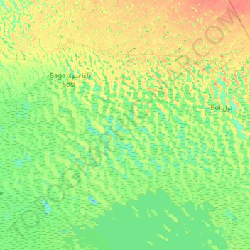 Carte topographique Dodji, altitude, relief