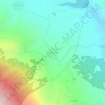 Carte topographique Babasultan, altitude, relief