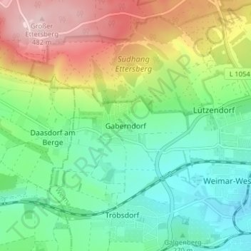 Carte topographique Gaberndorf, altitude, relief