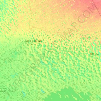 Carte topographique Kongoni, altitude, relief