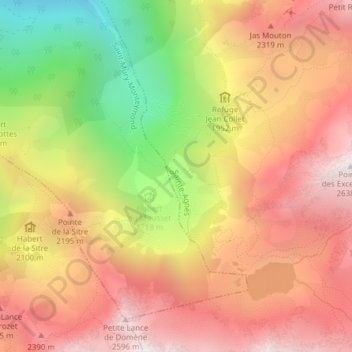 Carte topographique Ravin des excellences, altitude, relief