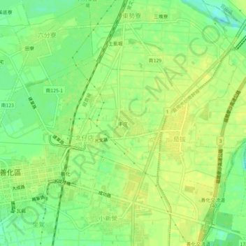 Carte topographique 牛庄, altitude, relief